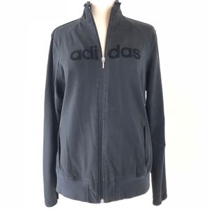 Adidas | Zip Up Collared Sweater (Large) - Black